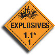 1.1 explosive placard