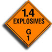 1.4g explosive placard
