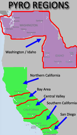 pyrotechnician areas in CA