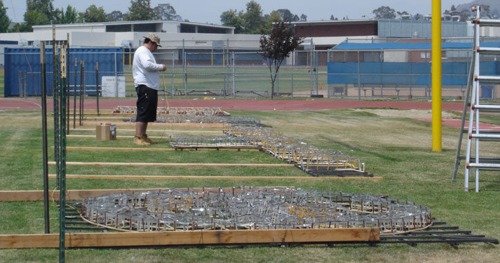 wiring up a fireworks set piece