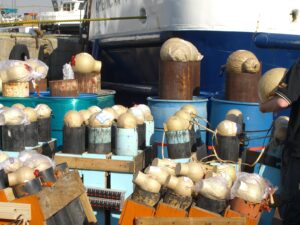 big fireworks shells behind the scenes