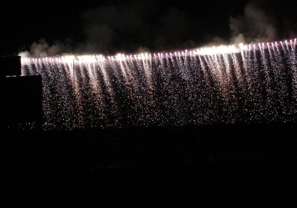 fireworks waterfall